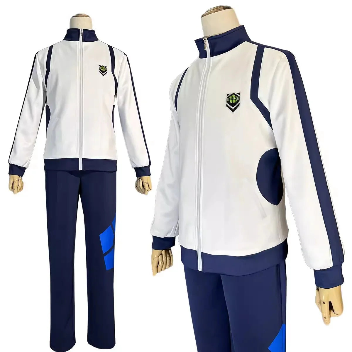 Halloweez Blue Lock Anime Reo Nagi Bachira Isagi Chigir Cosplay Full-Zip Tracksuit with Embroidery Hoodie - Halloweez