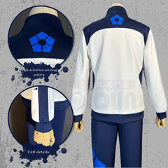 Halloweez Blue Lock Anime Reo Nagi Bachira Isagi Chigir Cosplay Full-Zip Tracksuit with Embroidery Hoodie - Halloweez