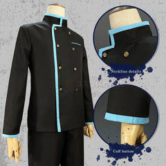 Halloweez Rin Itoshi Cosplay Costume - Blue Lock Anime High School Uniform with DK Logo Coat - Halloweez