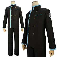 Halloweez Rin Itoshi Cosplay Costume - Blue Lock Anime High School Uniform with DK Logo Coat - Halloweez