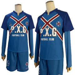 Halloweez Blue Lock Anime Rin Itoshi Shidou Ryusei Charles Karasu Cosplay Costume P.X.G Jersey Wig Embroidery Football Uniform - Halloweez
