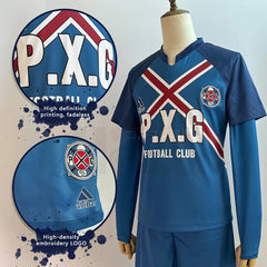 Halloweez Blue Lock Anime Rin Itoshi Shidou Ryusei Charles Karasu Cosplay Costume P.X.G Jersey Wig Embroidery Football Uniform - Halloweez