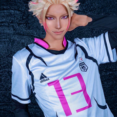 Halloweez Blue Lock Sae Shidou Cosplay Wig and Football Uniform Set - Perfect for Halloween - Halloweez