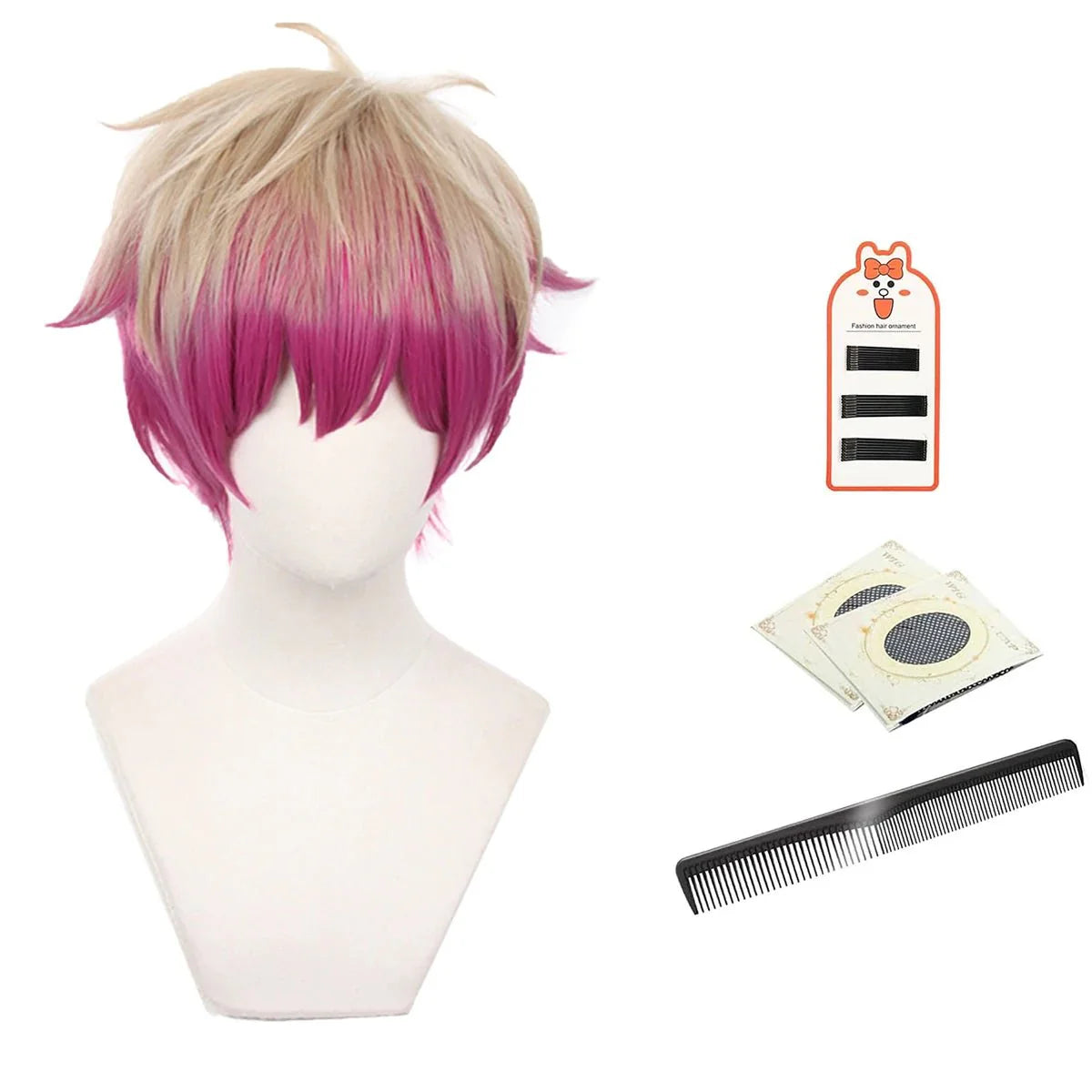 Halloweez Blue Lock Manga Anime Cosplay Wig - Ness No.8 Bastard Munchen Rose Net Synthetic Fiber Adjustable Size Headwear - Halloweez