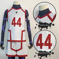 Halloweez Blue Lock Anime Chigiri Cosplay Costume Wig with 4PCS Training Jerseys - Perfect Football Uniform for Daily Wear and Gifts - Halloweez