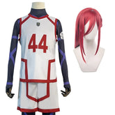Halloweez Blue Lock Anime Chigiri Cosplay Costume Wig with 4PCS Training Jerseys - Perfect Football Uniform for Daily Wear and Gifts - Halloweez