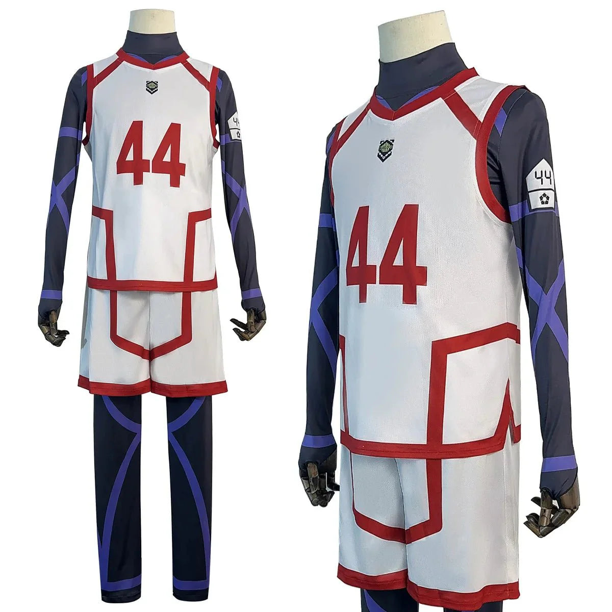 Halloweez Blue Lock Anime Chigiri Cosplay Costume Wig with 4PCS Training Jerseys - Perfect Football Uniform for Daily Wear and Gifts - Halloweez