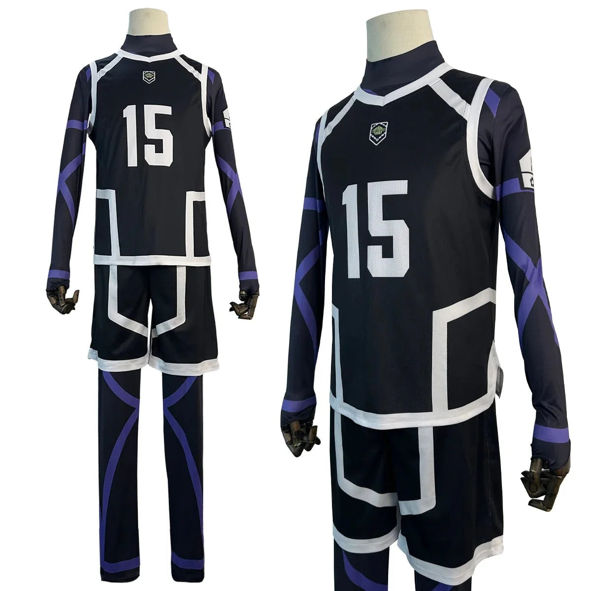 Halloweez Blue Lock Season 2 Isagi Cosplay Costume Wig and Training Jerseys Set - Halloweez