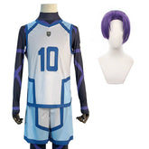 Halloweez Blue Lock Season 2 Reo Mikage Cosplay Wig and Training Jerseys Set - 4PCS Football Uniform for Daily Wear and Gifts - Halloweez