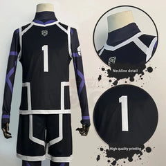 Halloweez Blue Lock Season 2 Rin Itoshi Cosplay Costume with Football Uniform Set - Halloweez