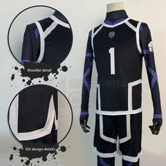 Halloweez Blue Lock Season 2 Rin Itoshi Cosplay Costume with Football Uniform Set - Halloweez