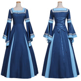 Elegant Blue Gothic Renaissance Victorian Dress for Adult Halloween Cosplay - Halloweez - Halloweez