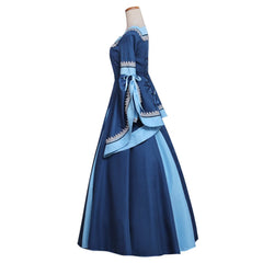 Elegant Blue Gothic Renaissance Victorian Dress for Adult Halloween Cosplay - Halloweez - Halloweez