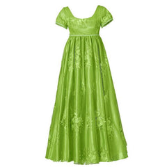Halloweez Regency Elegance Costume - Green Empire Gown for a Bridgerton Experience - Halloweez