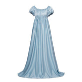 Halloweez Cosplay Costume - Elegant Light Blue Silky Empire Waist Regency Gown - Halloweez