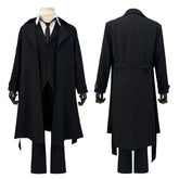 Halloweez Dazai Osamu Cosplay Costume Wig with Black Lining Coat & Elastic Pants - Halloweez