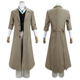Halloweez Dazai Osamu Cosplay Costume with Wig, Coat, Pants, and Pendant for Stylish Daily Wear - Halloweez