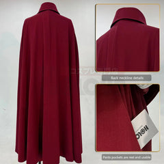 Halloweez Anime Suehiro Tetchou Okura Teruko Saigiku Cosplay Costume Wig with Oversize Lining Cloak and Pants - Halloweez