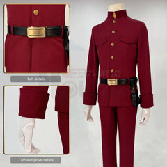 Halloweez Anime Suehiro Tetchou Okura Teruko Saigiku Cosplay Costume Wig with Oversize Lining Cloak and Pants - Halloweez