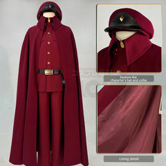 Halloweez Anime Suehiro Tetchou Okura Teruko Saigiku Cosplay Costume Wig with Oversize Lining Cloak and Pants - Halloweez