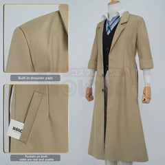 Halloweez Dazai Osamu Cosplay Costume - Premium Wig, Coat, and Accessories - Halloweez