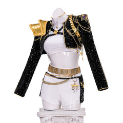 kpop Demon Hunter Girls Rumi Black White Performance Costume - Halloweez