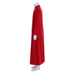 Men's Halloweez Clergy Robes - Red Church Priest Cassock Robe with Standing Collar - Halloweez