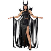 Elegant Sleeping Maleficent Witch Gothic Vampire Halloween Cosplay Costume - Halloweez
