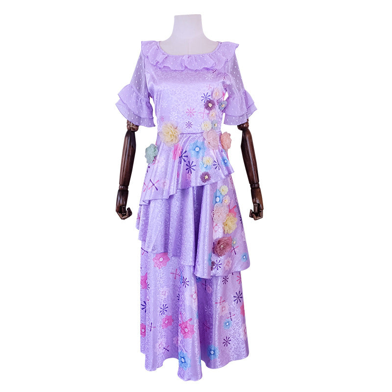 Encanto Princess Isabela Cosplay Costume for Kids - Magical Movie Dress - Halloweez