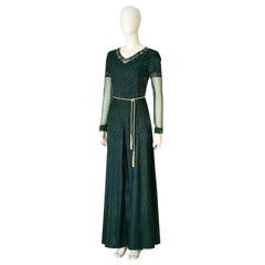 Halloweez House of The Dragon Alicent Hightower Cosplay Dress Green Cape Halloween Party Suit - Halloweez