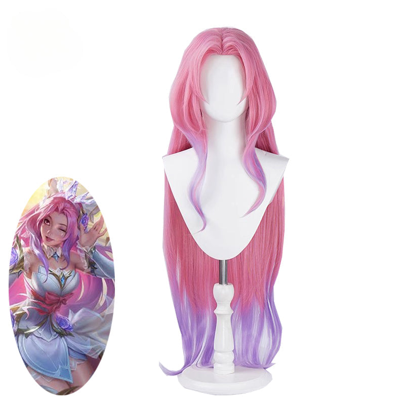 Halloweez Crystal Rose Seraphine Cosplay Wig - 85cm Long Gradient Color Synthetic Hair for Women - Halloweez