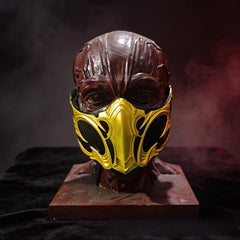 Mortal Kombat Sub-Zero Half Face Mask Cos Prop for Halloween & Photoshoot