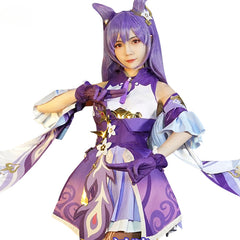 Halloweez Keqing Cosplay Costume - Genshin Impact Women's Purple Dress for Halloween - Halloweez