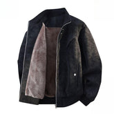 Men's Fleece Lined Bomber Jacket,Plus Size Warm Winter PU Leather Coat Custom