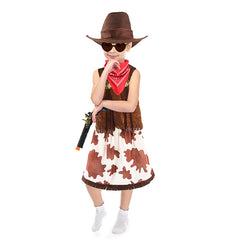 Cross-border Halloween Cosplay Costume Western Cowboy Vest and Skirt for Kids - Halloweez