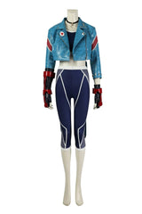 Halloweez Cammy Cosplay Game Costume Women Punk Jacket Crop Top Pants Full Set for Halloween Carnival Party - Halloweez