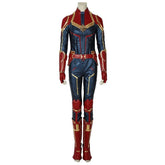 Halloweez Metallic Blue Captain Marvel PU Leather Cosplay Costume – Ideal for Marvel Enthusiasts - Halloweez