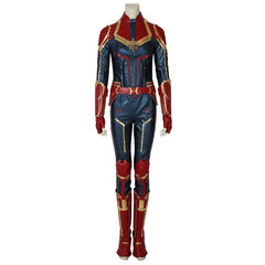 Halloweez Metallic Blue Captain Marvel PU Leather Cosplay Costume – Ideal for Marvel Enthusiasts - Halloweez