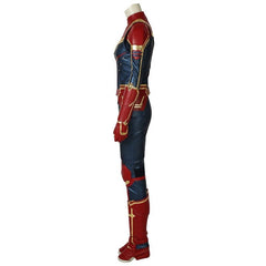 Halloweez Metallic Blue Captain Marvel PU Leather Cosplay Costume – Ideal for Marvel Enthusiasts - Halloweez