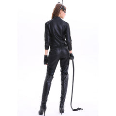 Halloweez Catwoman Halloween Costume for Women - Alluring PU Leather Cat Mask and Catsuit Cosplay Ensemble - Halloweez