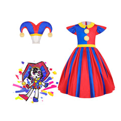 Magical Digital Circus Pomni Cosplay Clown Dress for Halloween and Stage Performance - Halloweez