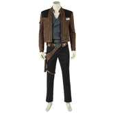 Halloweez Han Solo Cosplay Outfit - Premium Suede Jacket, Genuine Leather Belt & Holster for Halloween Role Play - Halloweez