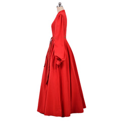 Halloweez The Princess Bride Buttercup Red V-Neck Long Sleeve Dress - Adult Cosplay Wedding Gown - Halloweez