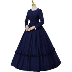 Medieval Victorian Civil War Period Dickens Costume Retro Dress - Authentic Cosplay Outfit - Halloweez