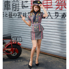 Stylish Halloweez Pilot & Policewoman Cosplay Costume for Women - Anime-Inspired Uniform for Stage Performances - Halloweez
