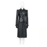 Custom Cruella De Vil Black Leather Outfit | 101 Dalmatians Villain Cosplay Costume, Trendy European American Style Custom Made Suit