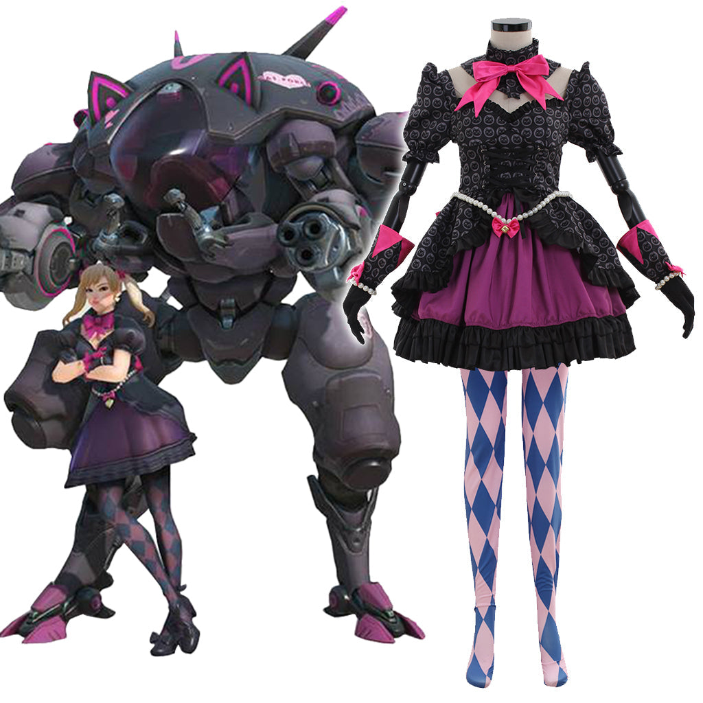 Halloweez Cosplay Game Costume Women's Sexy Black Officer Dress Suit for Overwatch Enthusiasts - Halloweez