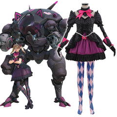 Halloweez Cosplay Game Costume Women's Sexy Black Officer Dress Suit for Overwatch Enthusiasts - Halloweez