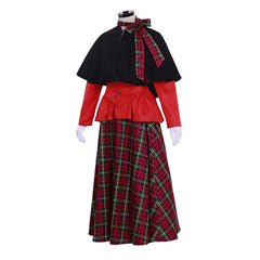 Halloweez Victorian Caroler Costume | Elegant Yuletide Lady Christmas Fancy Dress - Halloweez