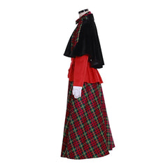 Halloweez Victorian Caroler Costume | Elegant Yuletide Lady Christmas Fancy Dress - Halloweez